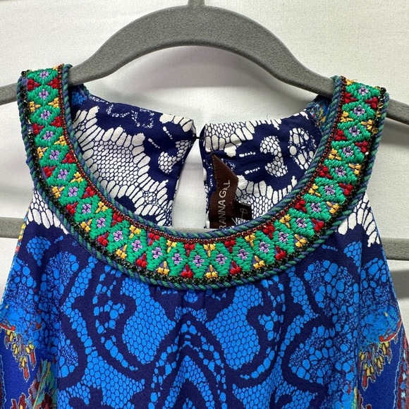 Ranna Gill Anthropologie Boteh
Jewel Beaded Maxi Dress Size 0 Blue Halter Neck - Picture 6 of 11